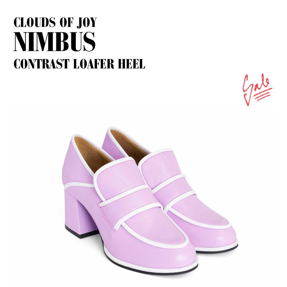 JOHN FLUEVOG CLOUDS OF JOY, NIMBUS, CONTRAST LOAFER HEEL, NEVER WORN